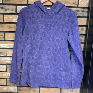 Woolrich‎ Nordic Pullover Kangaroo Pocket Hoodie Small Fleece Purple SweatShirt